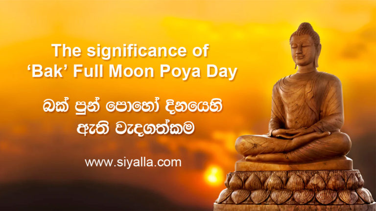 'Bak' Full Moon Poya: Significance of 'Bak' Full Moon Poya